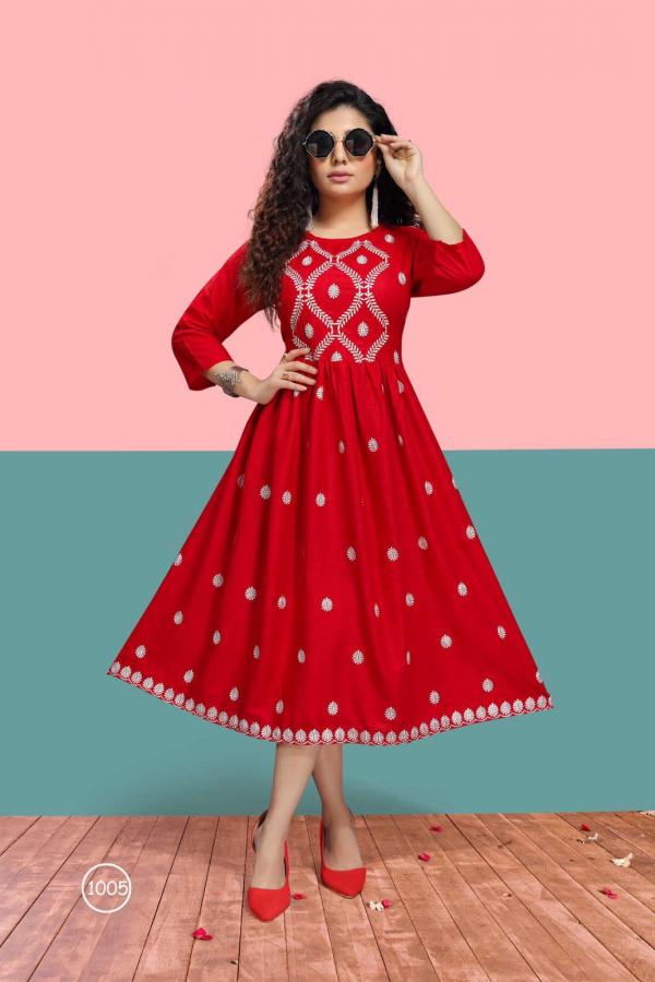 Kashmir Fancy Rayon Flair Kurti 